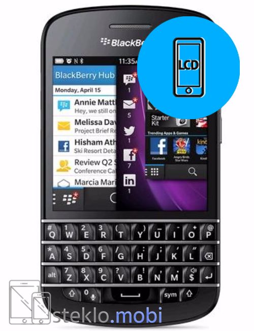 Blackberry Q10 Menjava ekrana